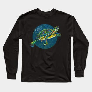 Slider turtle sticker by Robert Phelps Long Sleeve T-Shirt